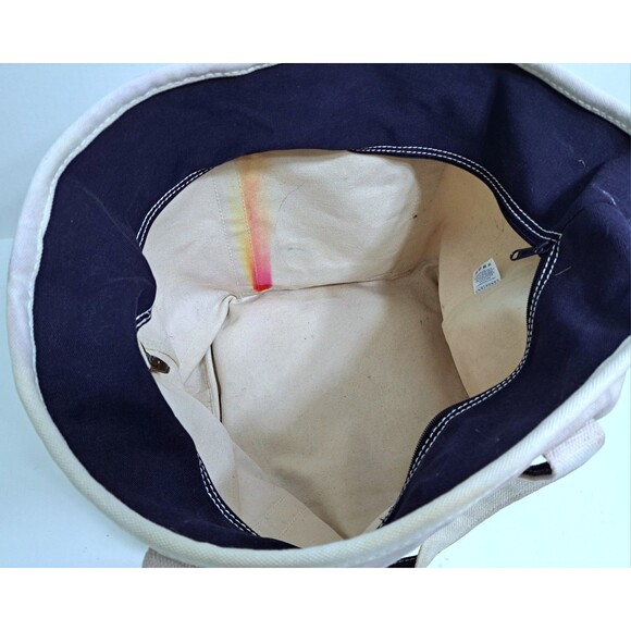 Vintage Lands End Canvas Boat Tote Beach Travel Bag Blue Large Philadelphia - Picture 7 of 8
